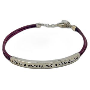 🐺 Bracelet Leather and Sterling Silver Beroni Designs Life is a Journey...
